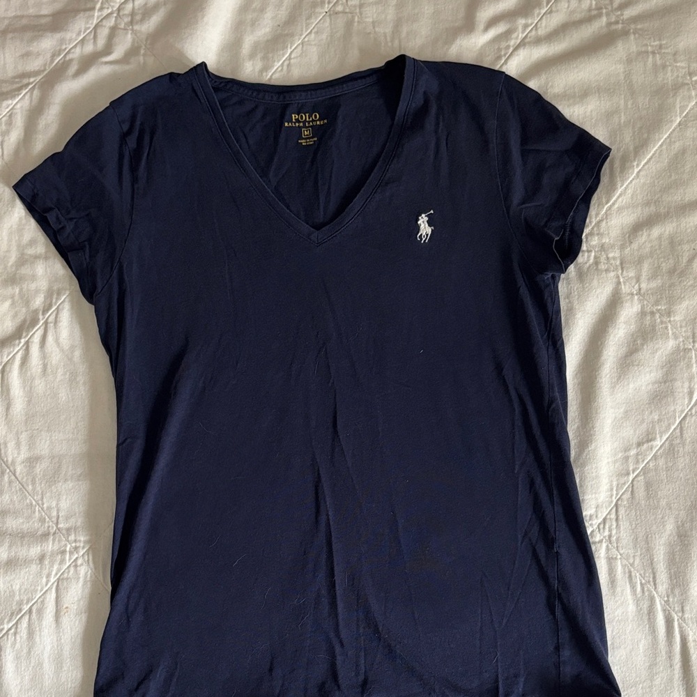 Polo Ralph Lauren Women's Navy V-Neck Tee
